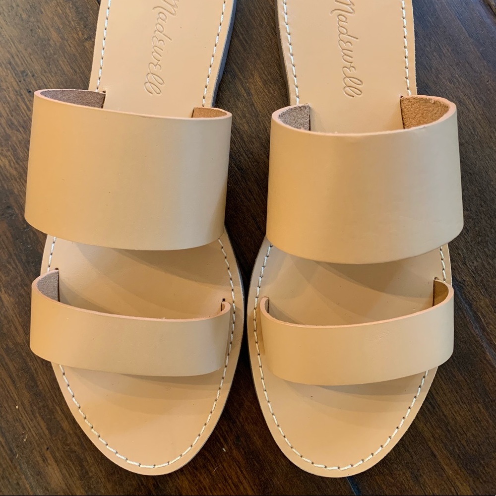 NWOT Madewell Double-Strap Slide Sandal Ashen Sand